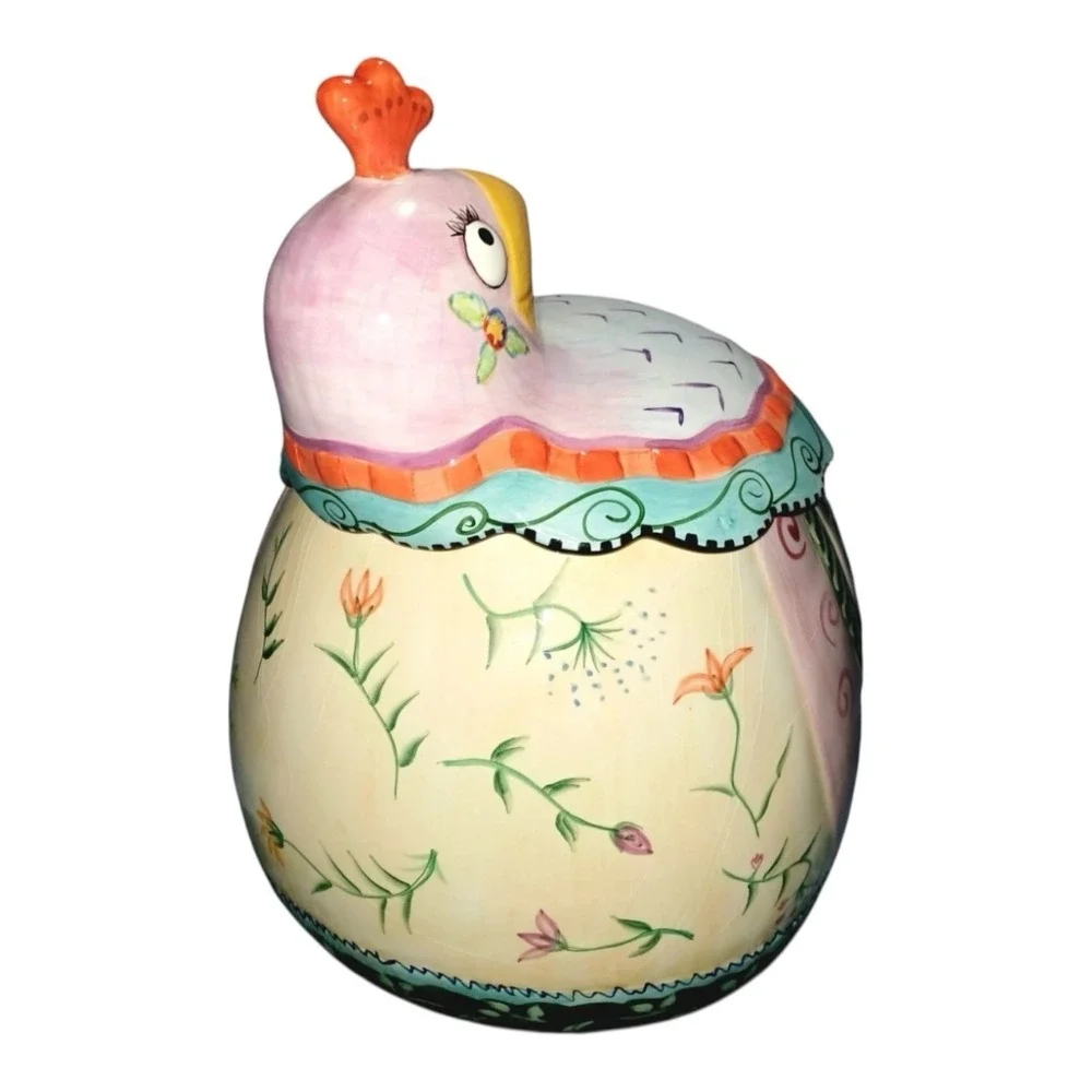 *RARE* Vitange Fitz & Floyd Gypsy Chicken Cookie‎ Jar 10 3/4